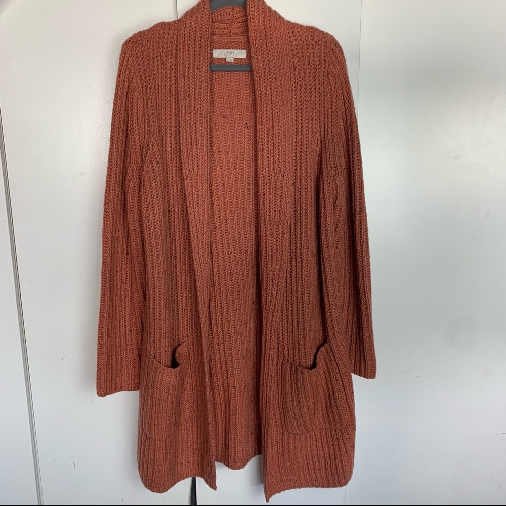 Cozy Rust Open-Front Sweater
